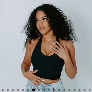 Klassy Network - Halter Brami (crop) in Black